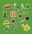 flat gardening icons stickers set vector image vector image