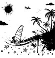 isolated summer background with palm tree dolphin vector image