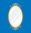 retro oval mirror icon frame decoration vector image vector image
