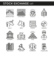 stock exchange linear icons vector image vector image