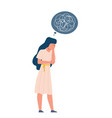 depressed woman oppressed disorder mind solitude vector image