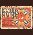 lifeguard rescue station metal rusty plate beach vector image vector image