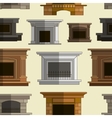 set of fireplace icons design pattern vector image vector image