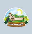 cartoon of old castle vineyard vector image