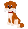 dog cartoon with bone vector image