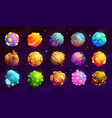 galaxy space planets and stars galactic fantasy vector image vector image