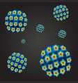seamless background with blue virus vector image