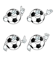 smiling cartoon football set vector image