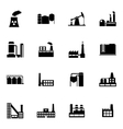 black factory icons set vector image