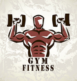 bodybuilder athlete exercising symbol vector image
