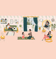 hygge home concept women and girl siiting vector image