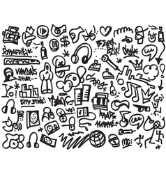 Rap hip hop - doodles set Royalty Free Vector Image