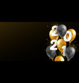 2021 happy new year with 3d realistic balloons vector image vector image
