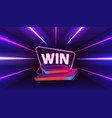celebration of win retro 90s style on dark vector image