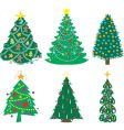 christmas tree icons vector image vector image
