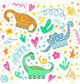 cute dinosaurs seamless pattern vector image