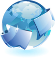 earth and arrow vector image vector image