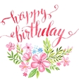 happy birthday hand-drawn card vector image