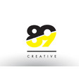 89 black and yellow number logo design vector image
