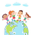 globe kids children earth day vector image vector image