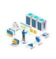 server network cloud technology vector image vector image