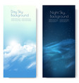 two nature contrasting sky banners - day vector image vector image