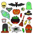 halloween patches set vector image