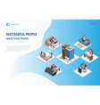 isometric video conference working at home vector image