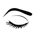 color silhouette with female eye closed vector image