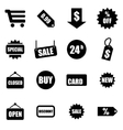 black shopping icon set vector image vector image