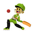 cartoon cricket boy athlete vector image vector image