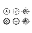 compass icons set isolated on white background vector image