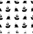 pirate boat and whale seamless pattern cute vector image