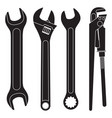 set of wrenches collection of black icons vector image