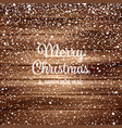 snow with snowflakes on wood winter background vector image