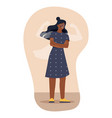 woman with super shadow vector image vector image