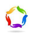 united hands logo vector image vector image