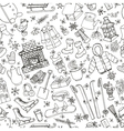 winteer doodle elements seamless patternblack vector image