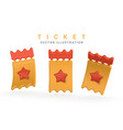 3d realistic paper ticket or coupon in plastic vector image