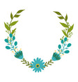 flowers set beautiful wreath elegant vector image vector image
