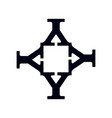 initial letter y or y4 logo template with cross vector image vector image