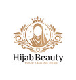 luxury hijab beauty logo template vector image