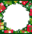 christmas background with fir branches gift boxes vector image vector image