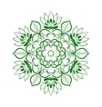 green flower mandala over white vector image