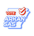 presidential vote in arkansas usa 2020 state map vector image vector image