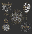 set motivational lettering for greeting cards vector image