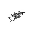 shooting star hand drawn sketch icon vector image