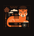 tiger flat design year vector image vector image