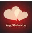 valentines card with blurred cream hearts on red vector image