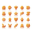 Christmas gingerbread gradient icons set vector image Christmas gingerbread gradient icons set